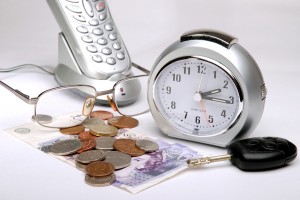 Items on a bedside table.